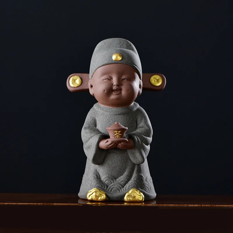 Figure Decoration Statue,Chinese Style Champion Lang,Home Office Tea Table Decor