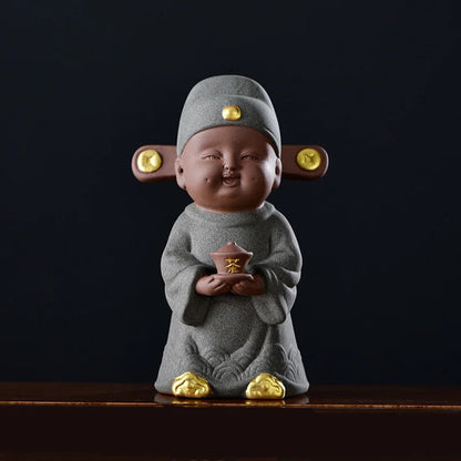 Figure Decoration Statue,Chinese Style Champion Lang,Home Office Tea Table Decor
