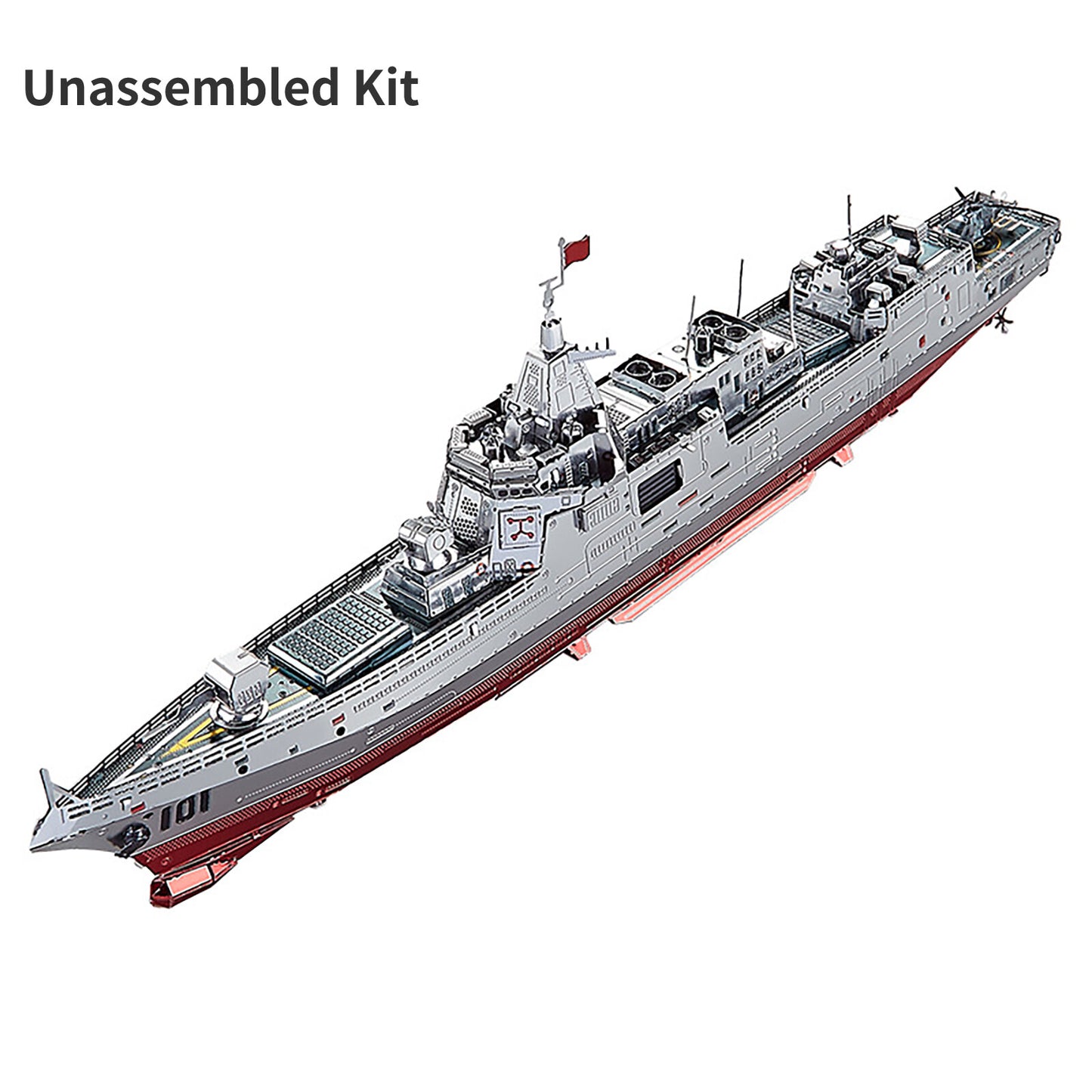 1:1000 3D Metal Battleship 055 Destroyer Model Military Ornaments Unassembled
