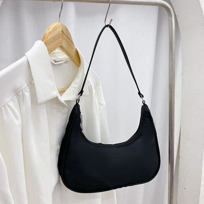Nylon Underarm Shoulder Purse Canvas Small Shoulder Bag Clutch Handbag Polyester