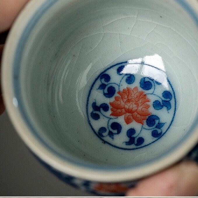 Jingdezhen Porcelain Tea Cup Handpainted Dragon Print Master Cup 65ml Ceramic