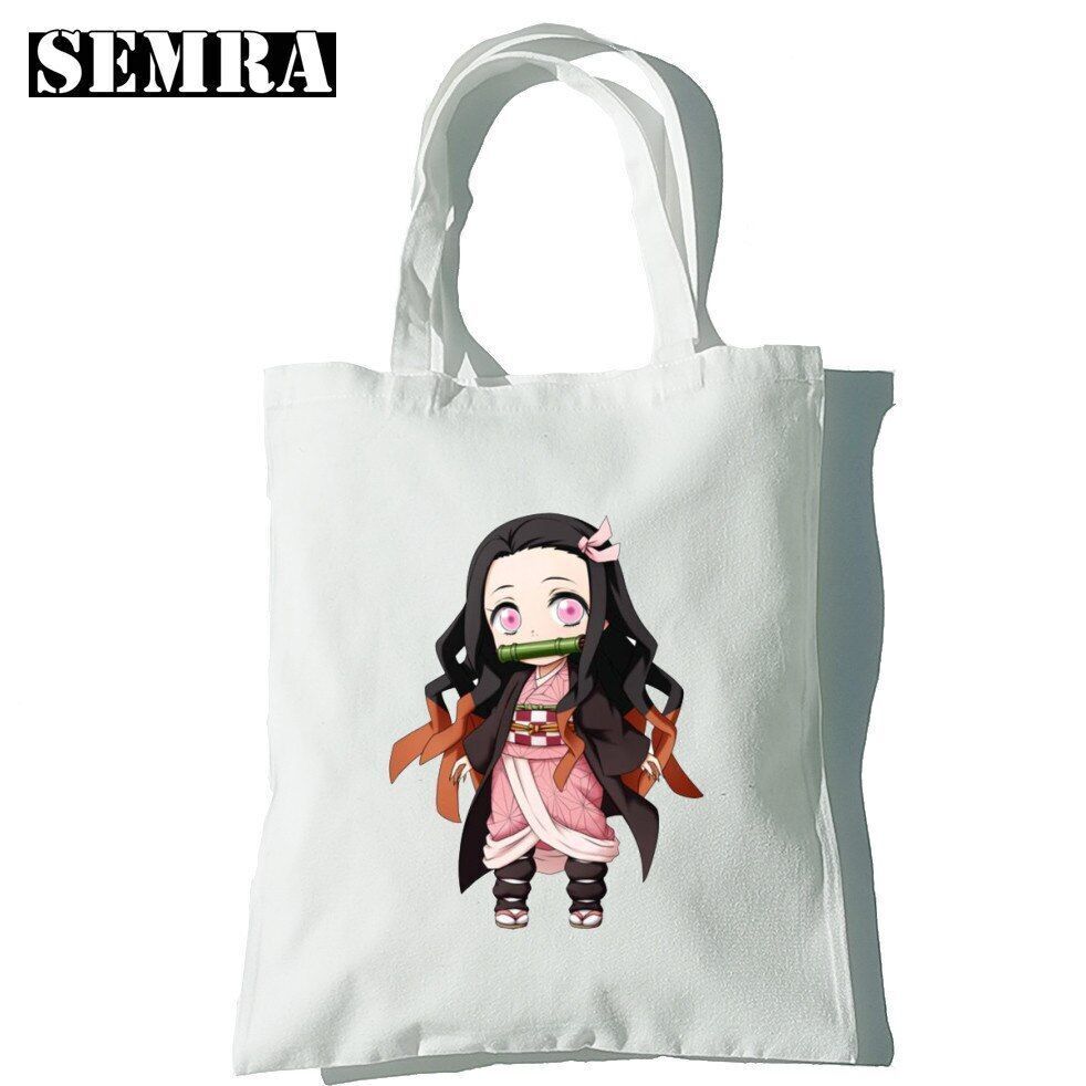 Canvas Tote Shoulder Bag Student Teacher Large Square Purse White / Black Pouch
