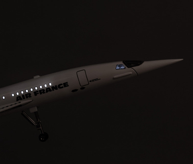 1:125 50CM AIR FRANCE Concorde Airplane Led Sound-Controlled Light Resin Model