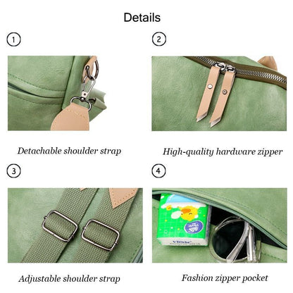 Synthetic Leather Backpacks School Bags Large School Bags Student Book Bag Retro