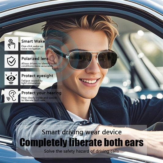 2025 Smart Bluetooth Glasses Open Earbuds Sunglasses 2 Speakers UV Resistant