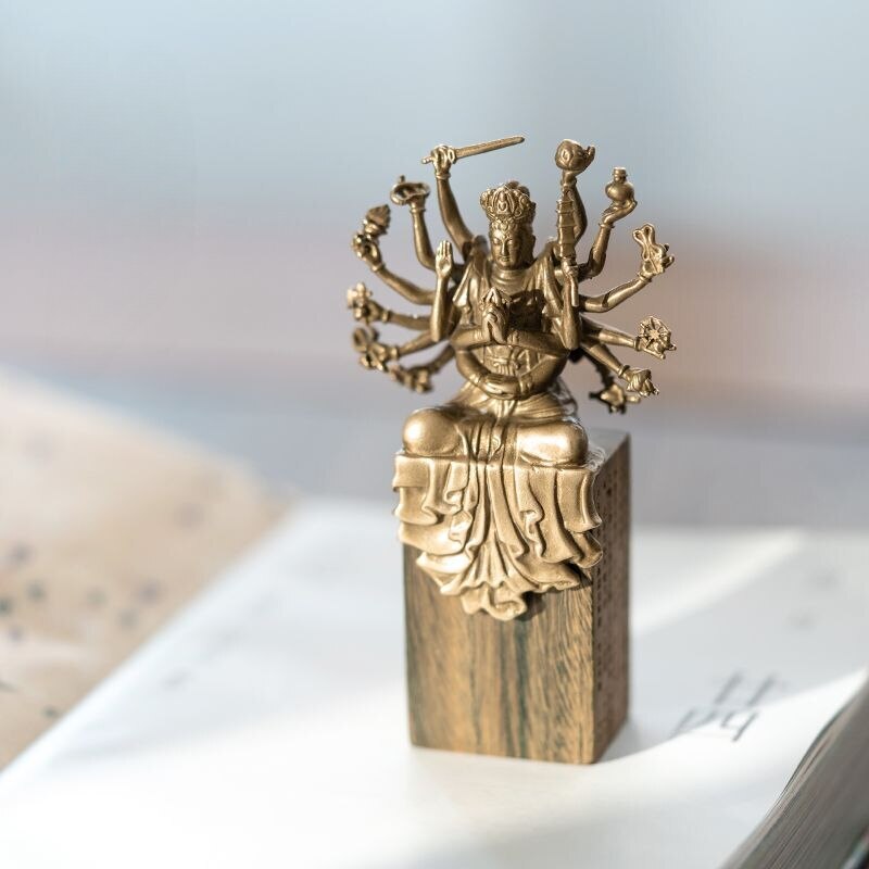 Bronze Mini Bodhisattva Sculpture Statues Buddha Mother Buddha Decoration