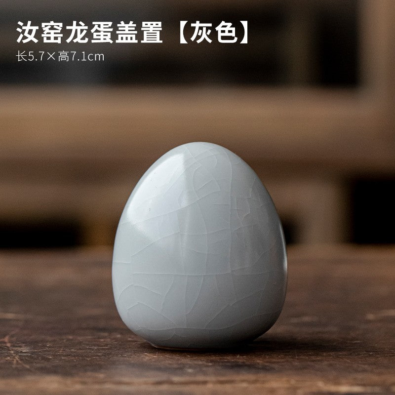 1pc Tianqing Ru Kiln Tea Egg Tea Pet Small Ornament Tea Table Decor Tea Playing