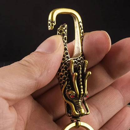 Solid Brass Smiling Maitreya Buddha Figures Tag Keychain Pendant Vintage Copper