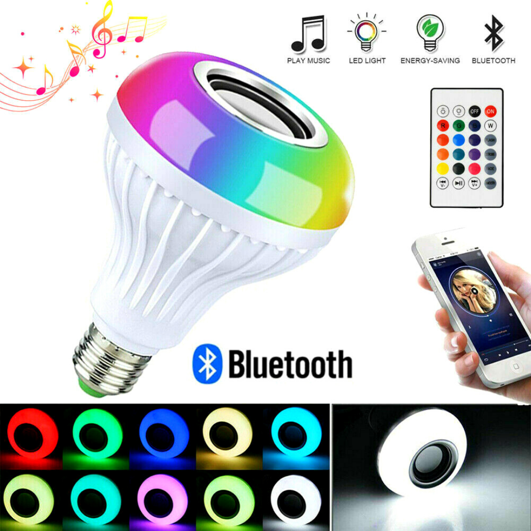 Lampara Bluetooth para Música Ambiente Colores Programable RGBW LED 12W Potencia