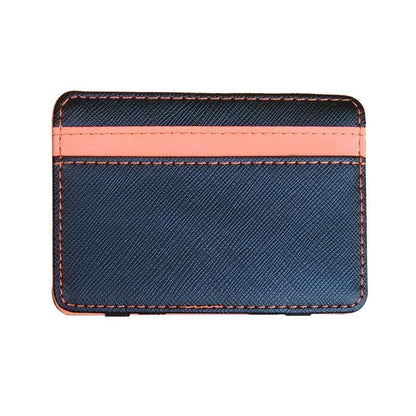 Synthetic Leather Wallet Money Clips Thin Clutch Bus Card Bag Small Cash Holder