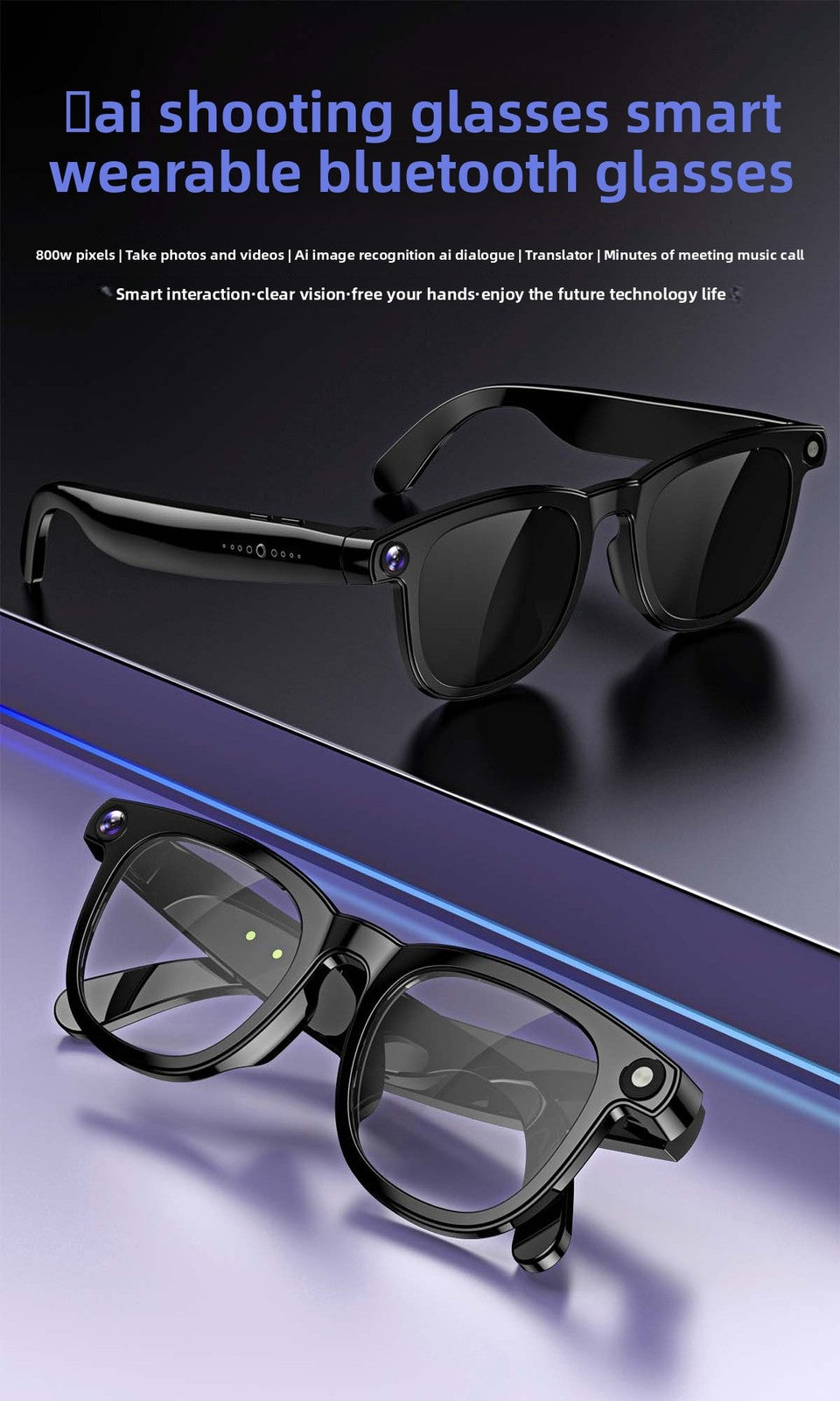 AI intelligent high-definition camera, photography, and call glasses 2025