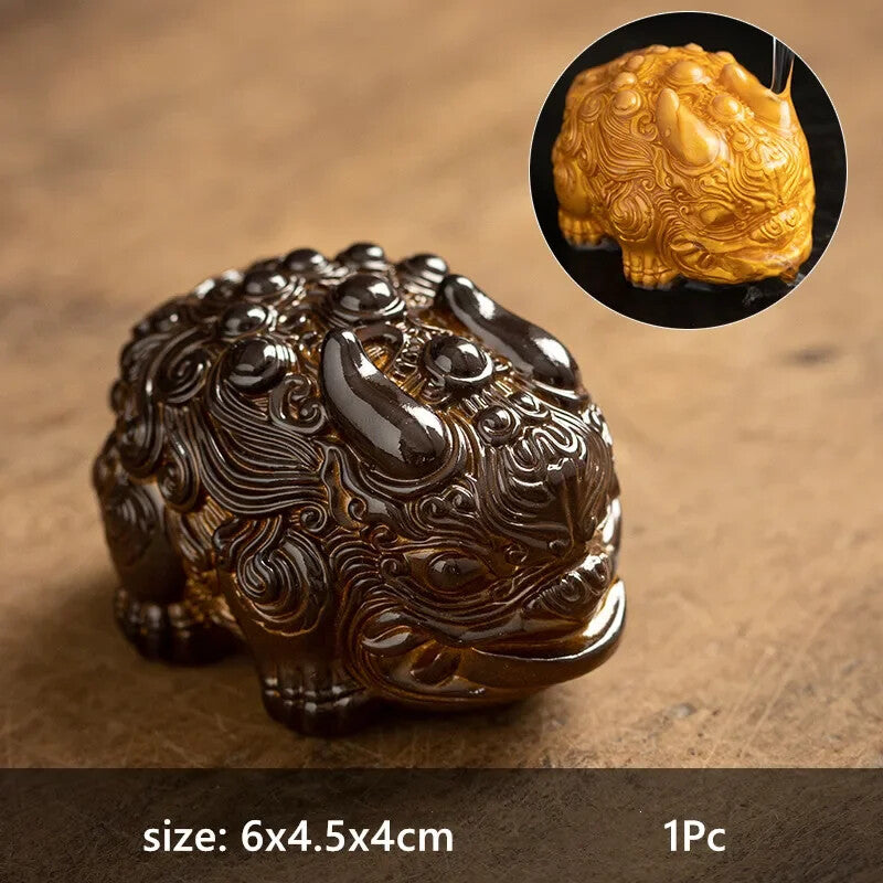 Mini Resin Color-changing Tea Pet Zhaocai Animal Sculpture Tea Table Decoration