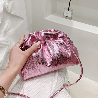 Cloud Shape Messenger Bag Synthetic Leather Crossbody Bag Evening Clutches Purse