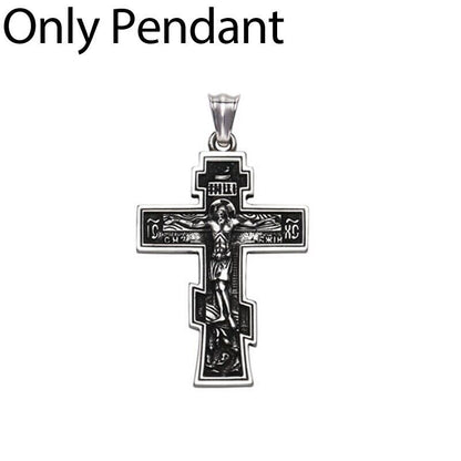 Men Jesus Cross Pendant Chain Necklace Stainless Steel Crucifix Fashion Jewelry