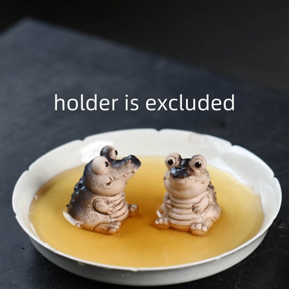 Crocodile Statue Small Size Table Decoration Yixing Zisha Purple Clay Tea Pet