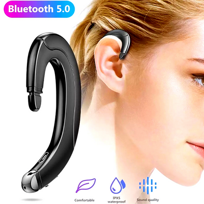 Wireless Bluetooth 5.0 Earpiece Driving Trucker Headset Earbuds Noise Cancelling