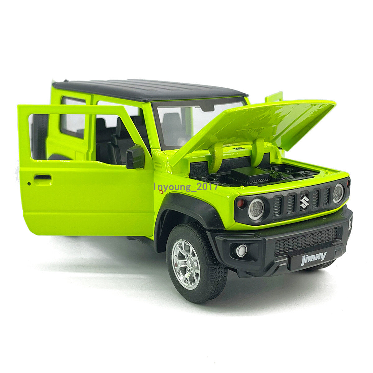 Suzuki Jimny 1:24 Diecast Model Car Toy Vehicle Doors Open Light Sound Green