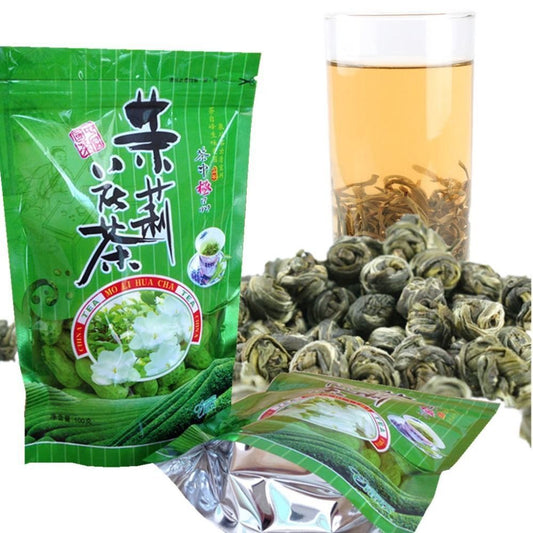 100g Organic Jasmine Flower Tea Chinese Fragrant Tea Loose Leaf Pearl Green Tea