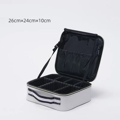 Leather Clapboard Cosmetic Bag Professional Make Up Case Storage Handbag Travel