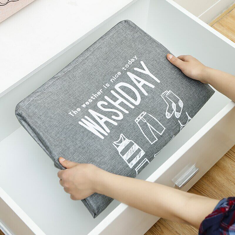 Foldable Super Large Laundry Basket Drawstring Cover Water-Proof Storage Bag 75L