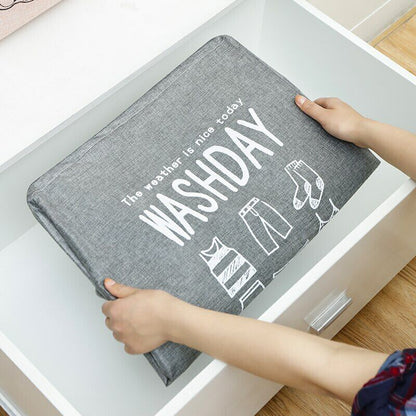Foldable Super Large Laundry Basket Drawstring Cover Water-Proof Storage Bag 75L