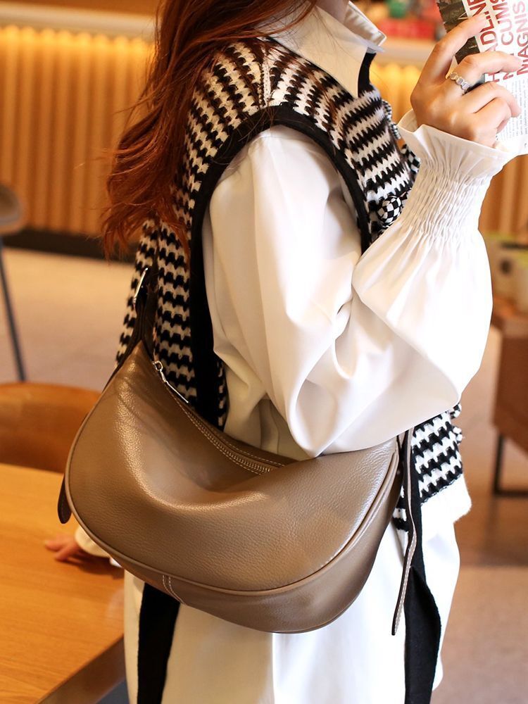 Dumpling Bag Crossbody Large Niche Authentic Leather Tactile Feel Shoulder Purse