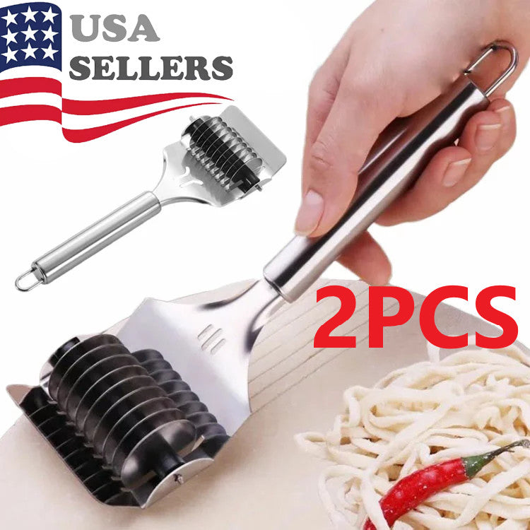 Noodle Cutter Roller High Grade Stainless Steel Lattice Roller Docker Dough Cutt