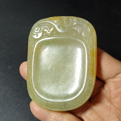 Crafts Xiuyu Carving Pen Wash Small Inkstone Dragon Inkstone Decoration