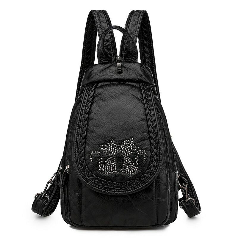 High Quality Backpack Women New Leather Backpack School Bag for Teenage Girls