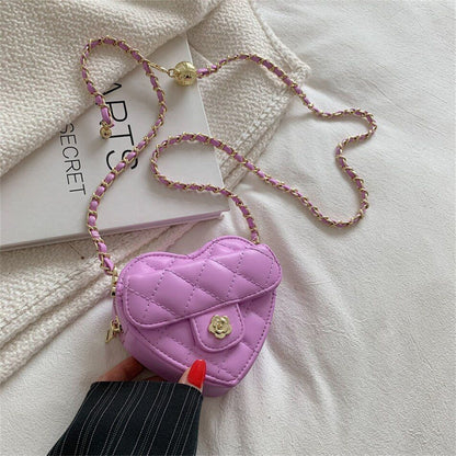 Small Shoulder Crossbody Bag Leather Cute Chain Messenger Handbag 12*11*5 CM 1PC