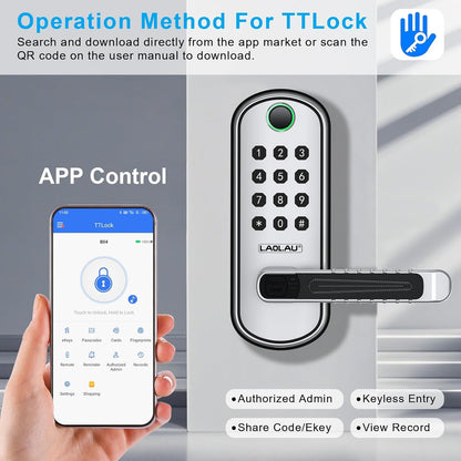 B04 Fingerprint Electronic Door Lock with Keypad and Handle – Keyless Entry Smar