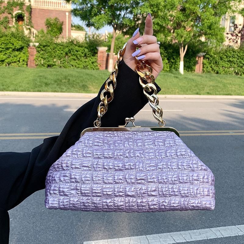 Clip Crossbody Bags Handbag Clutches Thick Chain Messenger Bag Purse 32*16*10 CM