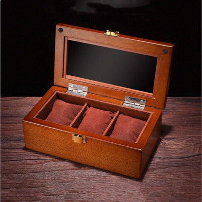 Men Watch Box Organizer Top Wooden Display Fashion Storage Holder Case 3~12Slots