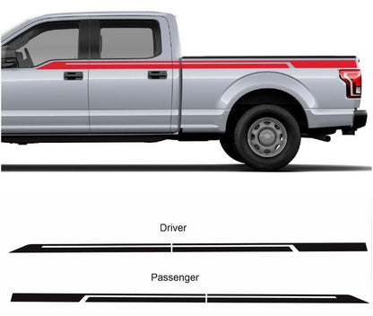 2PCS Vinyl Side Sticker Graphics Decal For All Car Models Waist Line Stripe