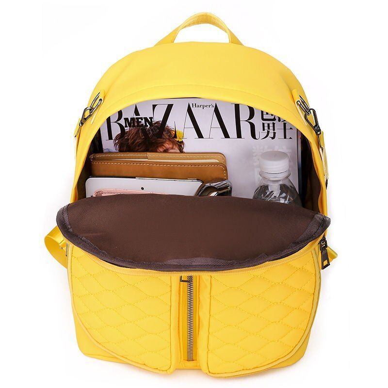 Oxford Backpacks Shoulder Traveling Purse Large School Book Bag Yellow Red Green