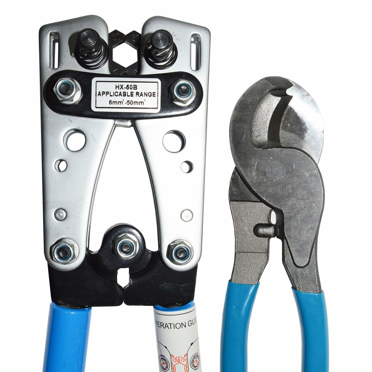 Wire Crimper and Cable Cutter for 0, 1, 2, 4, 6, 8, 10 AWG - Cable Lug Crimping