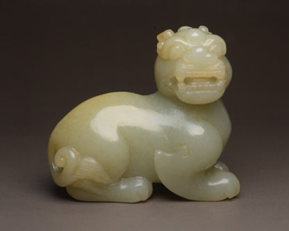 Chinese Old Natural Hetian Jade Hand Carved Nice Unicorn Statue Figurines Rare