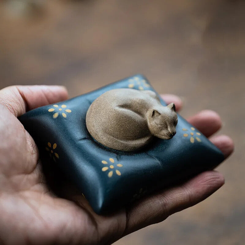 Yixing Purple Clay Tea Pet Ornaments Handmade Sculpture Crafts Home Teaware