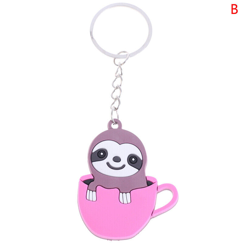DIY PVC Sloth Keychain Key Rings Holder Key Chain Gift Jewelry Bag Phone Decor!