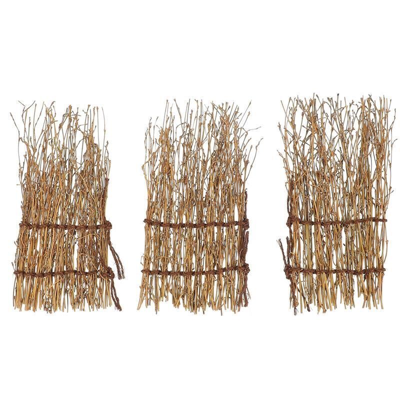 Plates Decor 3Pcs Bamboo Fence Sushi Sashimi Japanese Tray Decorations Landscape