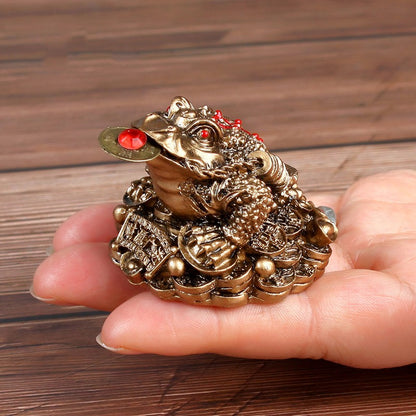 1PC Luck Golden Toad Ornament Three Legged Toad Gift Decoration