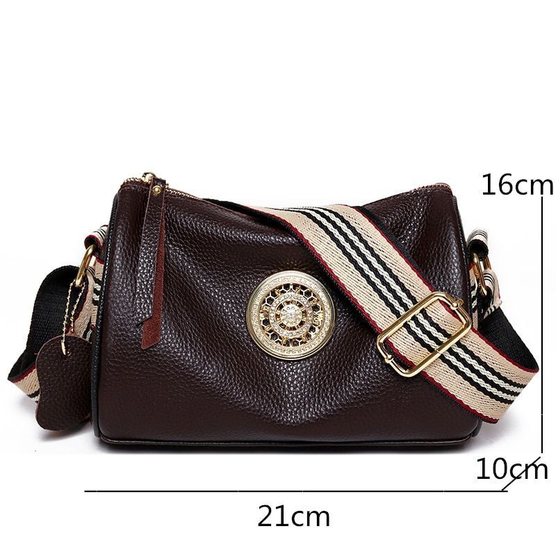 Women Leather Handbags Rotating Metal Lock Shoulder Bags Fashion Messenger Bags