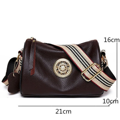 Women Leather Handbags Rotating Metal Lock Shoulder Bags Fashion Messenger Bags