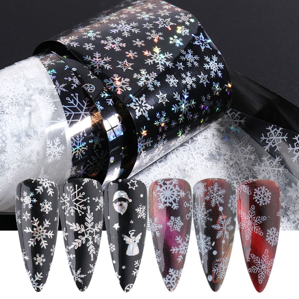 Nail Art 10Pcs Matte Metallic Foils Gold Silver Mirror Starry Paper Gel Stickers