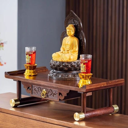 Wood Altar Butsudan Shrine Zen Enshrinement God Statue Buddhist Home Decor