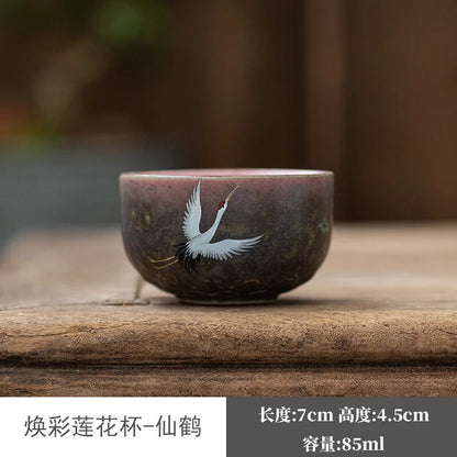 85ml Ceramic Teacup Retro Colorful Vitalmine Master Cup Tea Bowl Kung Fu Teaware