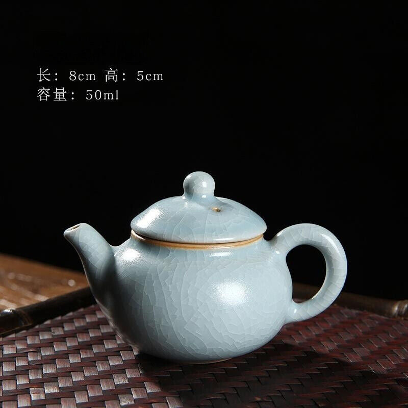 Mini Ru Kiln Teapot Fingertip Pot Small Capacity Ceramic Pocket Pot Tea Pet 60ml