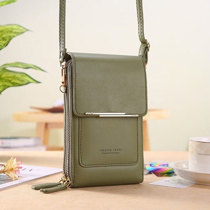 Solid Color Leather Crossbody Bag Shoulder Bag Mini Phone Purse Flap Handbag 1PC
