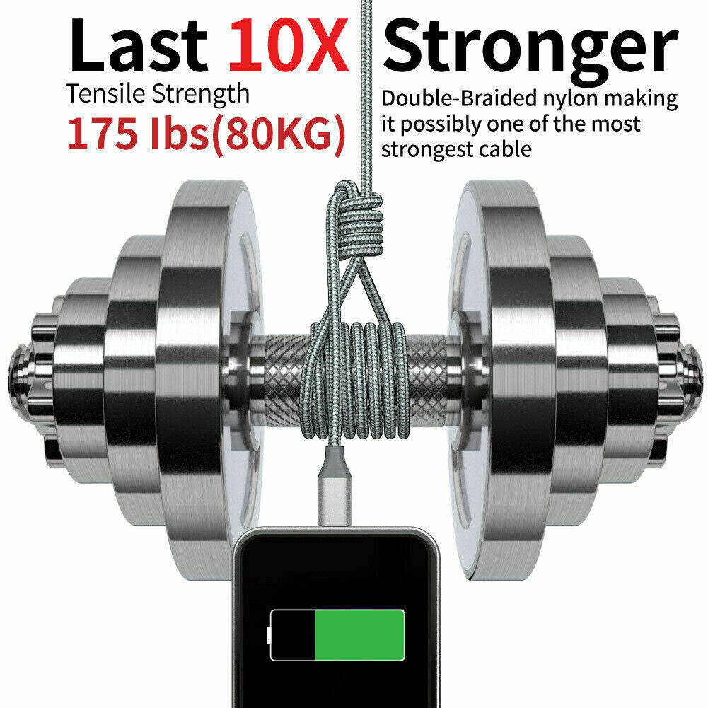 3 Pack Charging Cable Heavy Duty For iPhone 14 13 7 6 Plus Charger Charging Cord