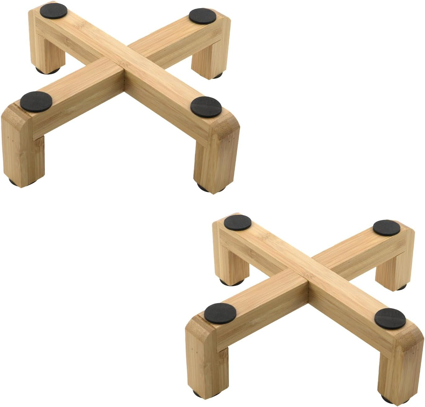 Wooden Plant Stands Indoor Outdoor Flower Pot Holder Home Office Decor Set of 2